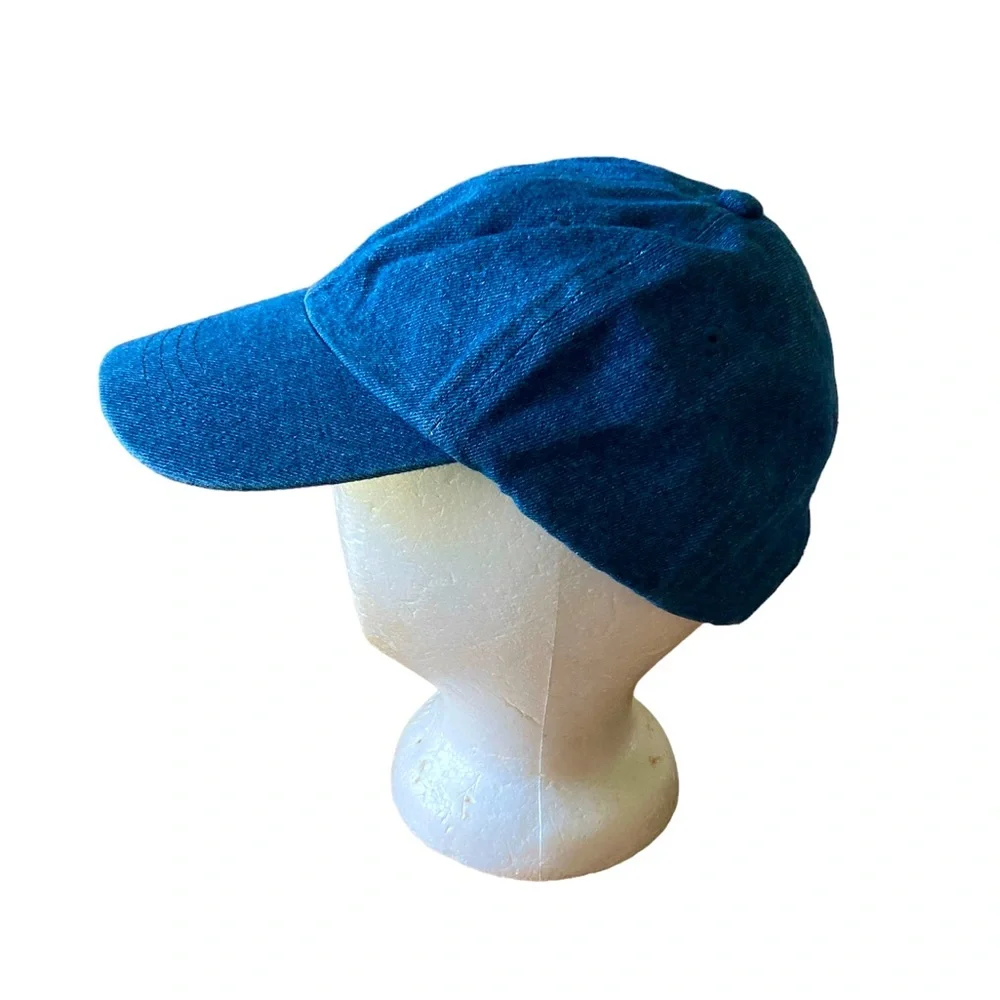 Target Denim Ball Cap Blue Jean Brim Hat Adjustable Strap Chambray Blue Onesize